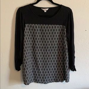 Charming Charlie black & white blouse, size: small